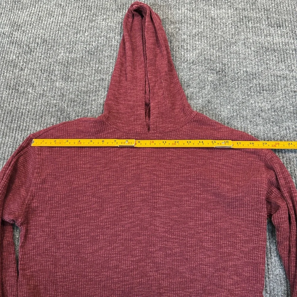 Old Navy Waffle-Knit Hoodie XL (14-16) Burgundy Soft Thermal Layer